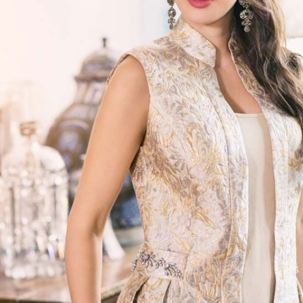 Gold long vest/ abaya